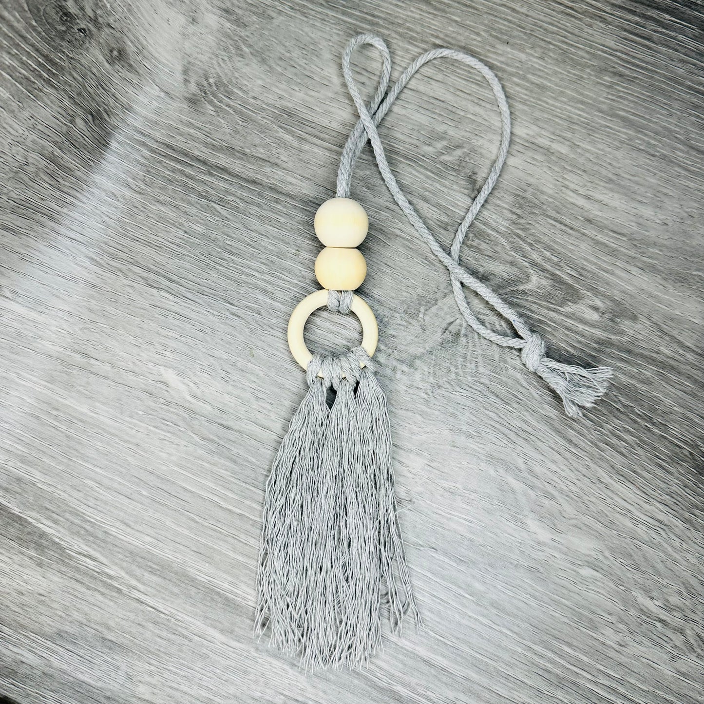 Essential Oil Diffuser Charm - Wood Beads/Macrame