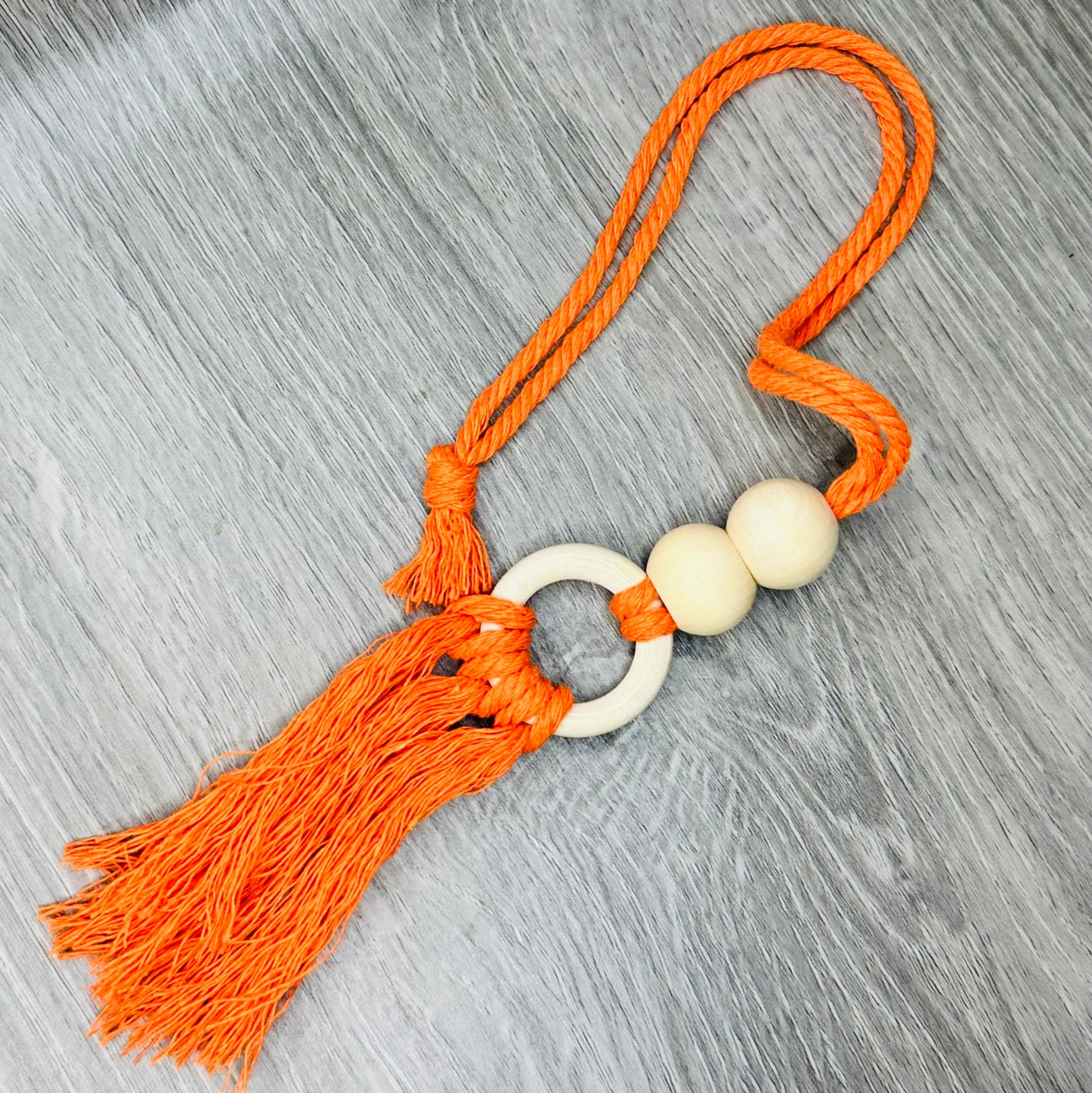 Essential Oil Diffuser Charm - Wood Beads/Macrame