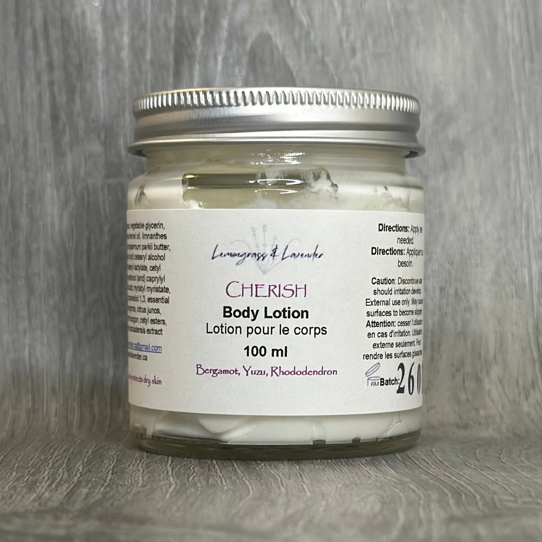 Cherish Body Lotion
Handmade in Ottawa, ON, Canada with plant derived ingredients. Packaged with eco-friendly materials. 