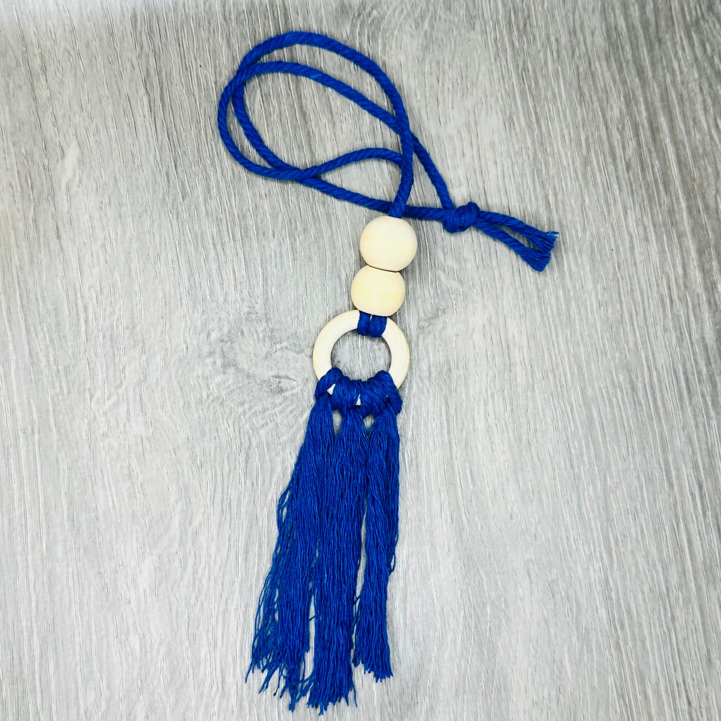 Essential Oil Diffuser Charm - Wood Beads/Macrame