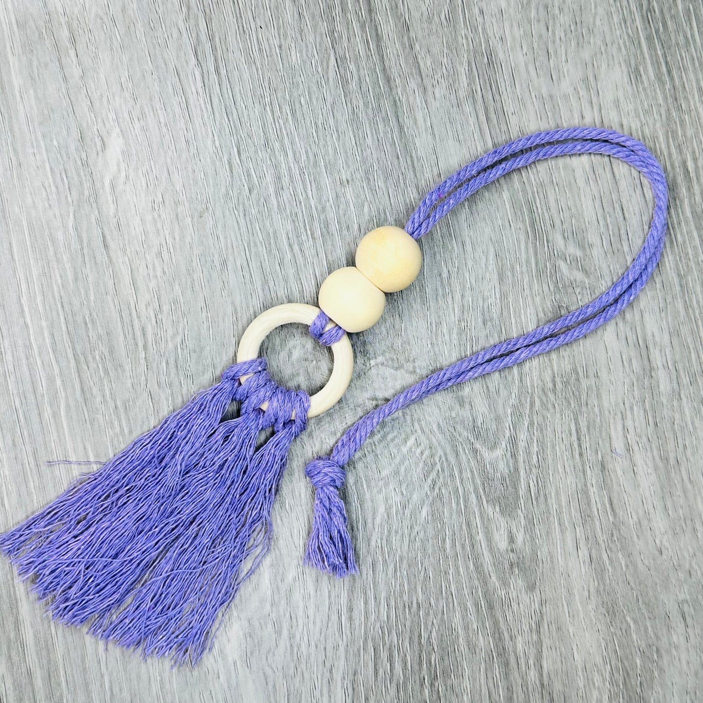 Essential Oil Diffuser Charm - Wood Beads/Macrame