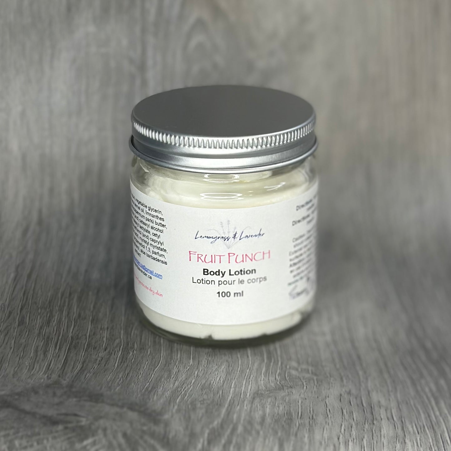 Fruit Punch scented body lotion. 
Handmade in Canada
Eco-friendly packaging. Plant-based skin care. 