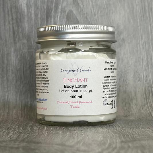 Enchant Body Lotion
Handmade in Ottawa, ON, Canada with plant derived ingredients. Packaged with eco-friendly materials. 