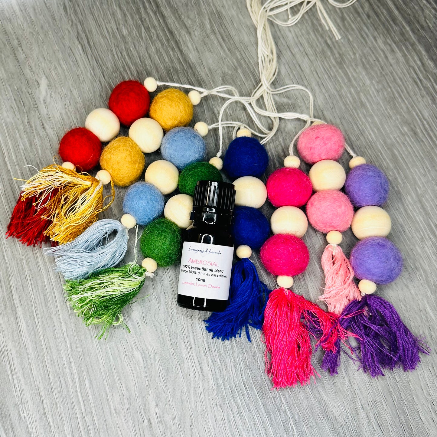 Essential Oil Diffuser Charm - Wool Puffs