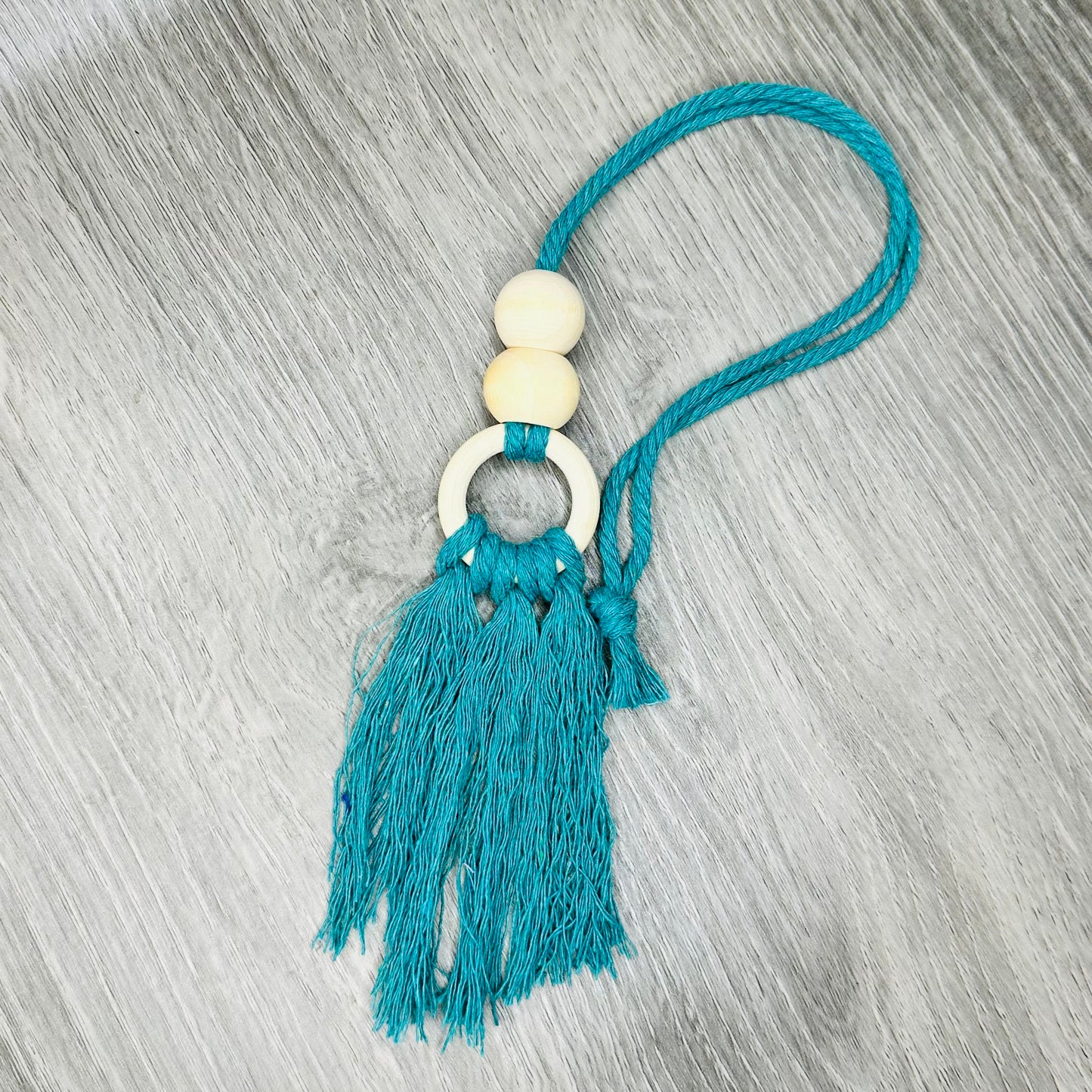 Essential Oil Diffuser Charm - Wood Beads/Macrame