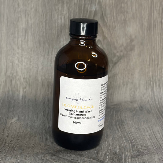 Sugared Lemon foaming hand wash
Handmade in Canada
Eco-friendly packaging. Plant-based skin care. 