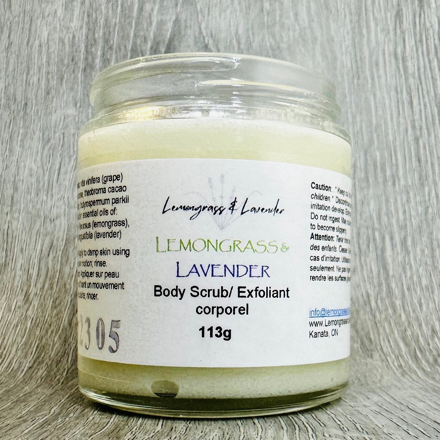 Lemongrass & Lavender body scrub/exfoliant pour corporel